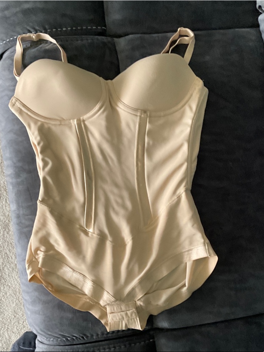 Maidenform Cream Longline Strapless Shapewear Bodysuit
